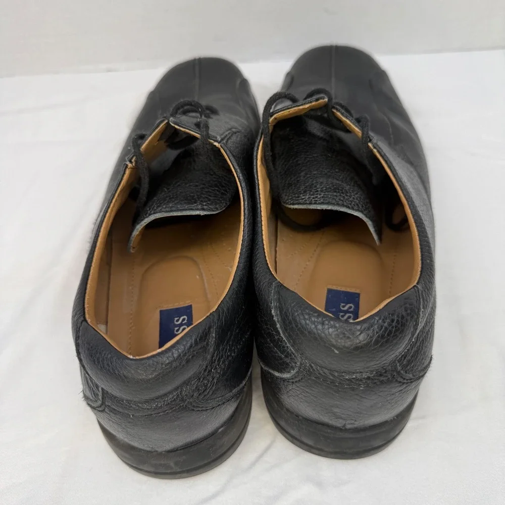 G.H.‎ Bass Lex Mens Black Leather Oxford Shoes Square Toe Size 12 W